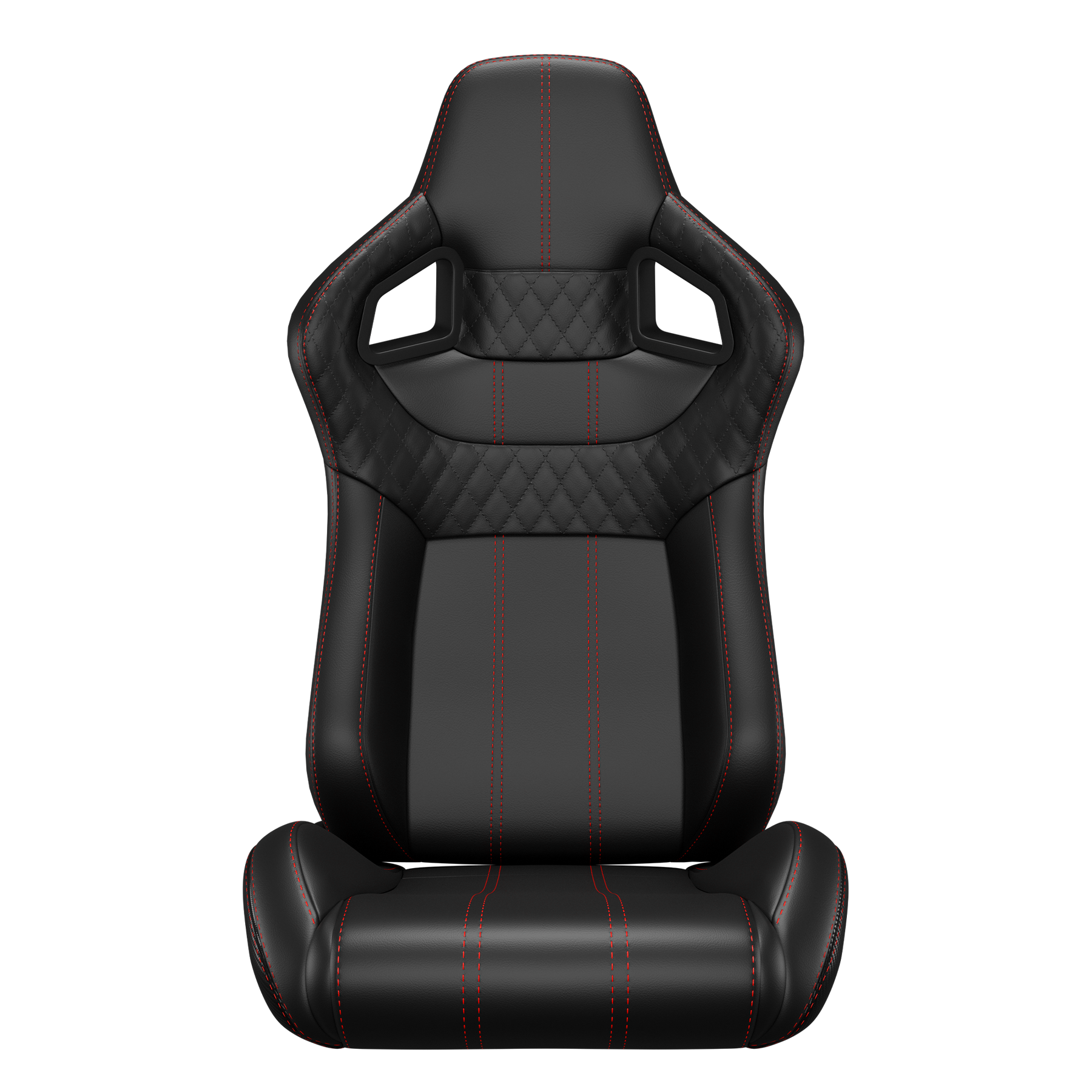 KARNOX Legacy X 8005 Universal Racing Seats Pair - Black Red Stitch