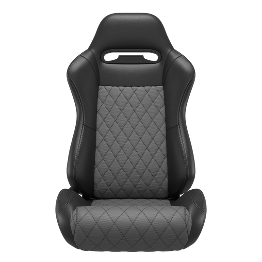KARNOX Phantom 8010 Universal Bucket Racing Seats Pair - Grey Diamond Leather