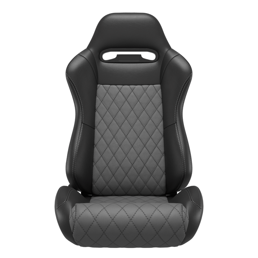 KARNOX Phantom 8010 Universal Bucket Racing Seats Pair - Grey Diamond Mesh Fabric