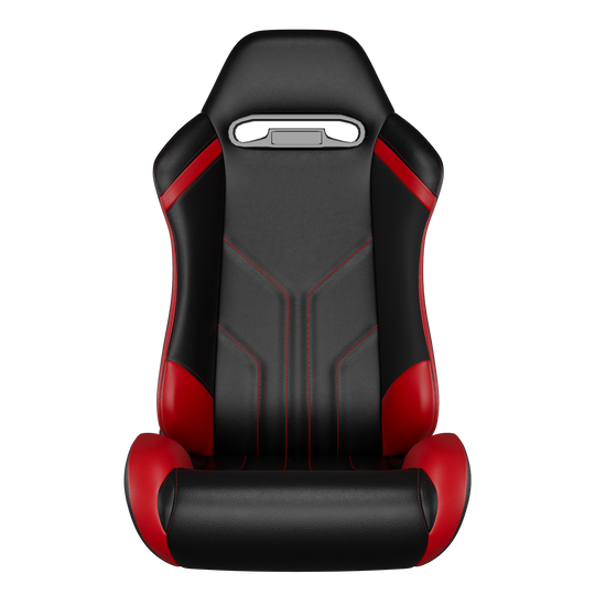 KARNOX Apex 8010 Racing Bucket Seats Pair - Black Red Stitch