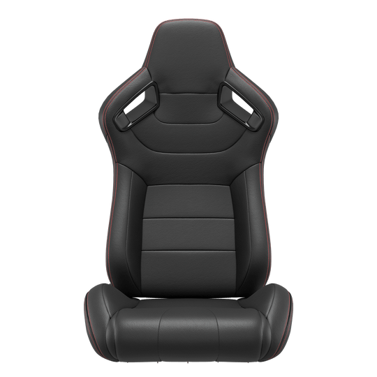 S8005-1-SQUARE Universal Bucket Racing Seats 2Pcs - Black