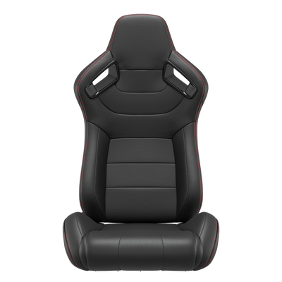 S8005-1-SQUARE Universal Bucket Racing Seats 2Pcs - Black