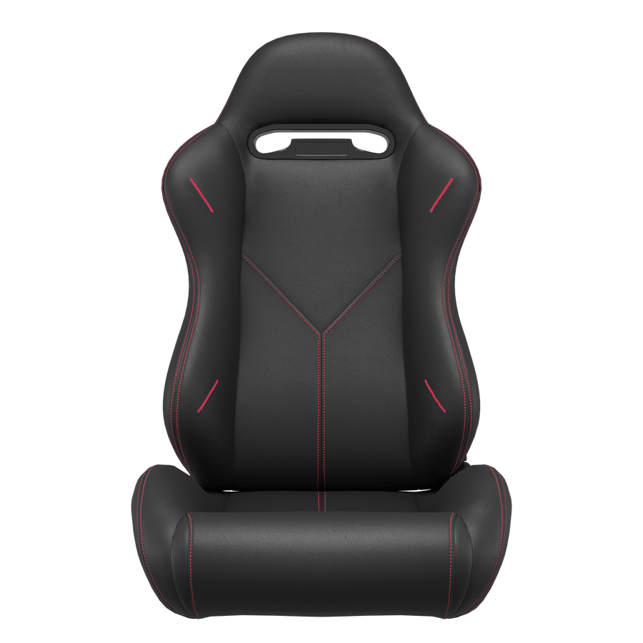 KARNOX Phantom 8010 Racing Bucket Seats Pair - Black Red Stitch