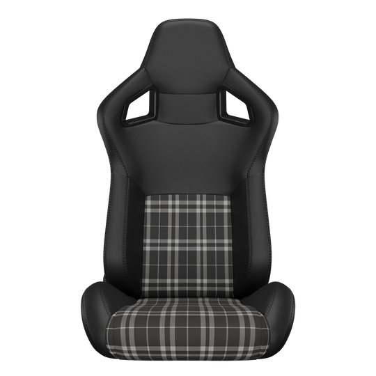 KARNOX Legacy X 8005 Universal Racing Seats Pair - Black Plaid Edition