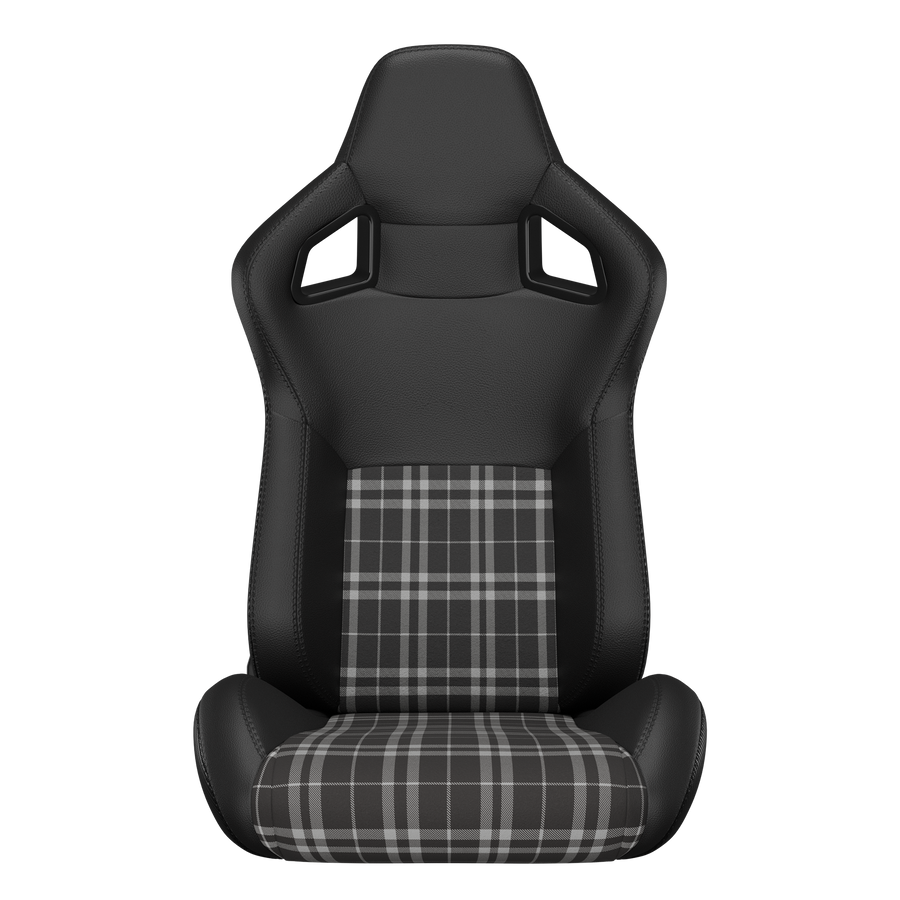KARNOX Legacy X 8005 Universal Racing Seats Pair - Black Plaid Edition