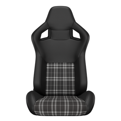 KARNOX Legacy X 8005 Universal Racing Seats Pair - Black Plaid Edition