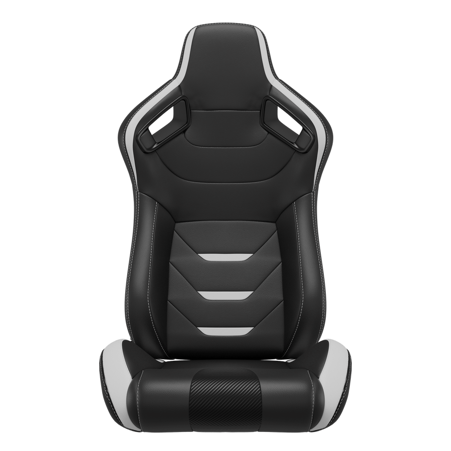 KARNOX Legacy X 8005Y Racing Bucket Seats Pair - White Vector Edition
