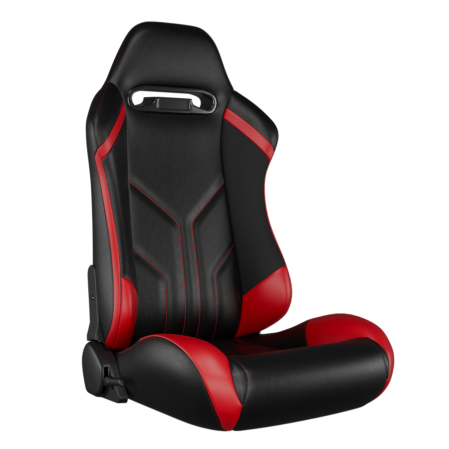 KARNOX Apex 8010 Racing Bucket Seats Pair - Black Red Stitch - hover
