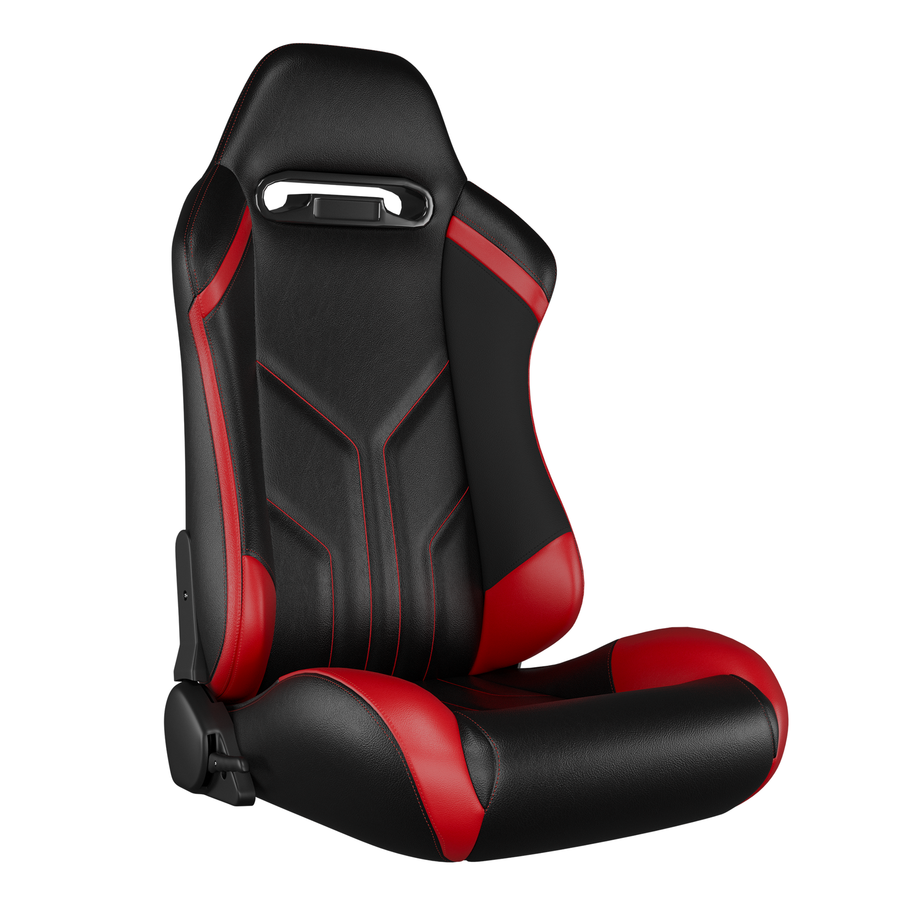 KARNOX Apex 8010 Racing Bucket Seats Pair - Black Red Stitch