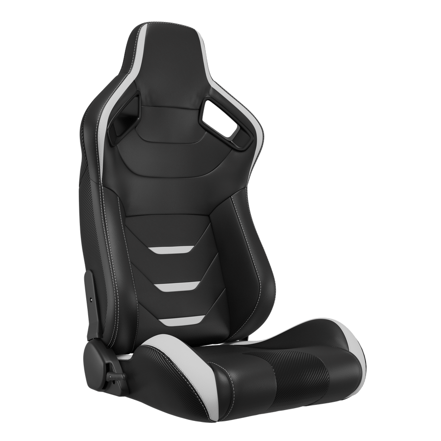 KARNOX Legacy X 8005Y Racing Bucket Seats Pair - White Vector Edition - hover