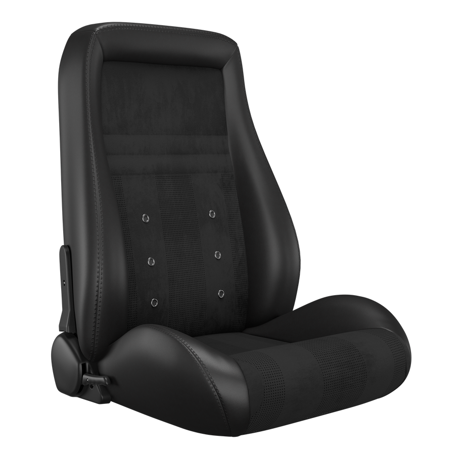 KARNOX Classic Universal Racing Bucket Seats Pair - Red Suede Insert - hover