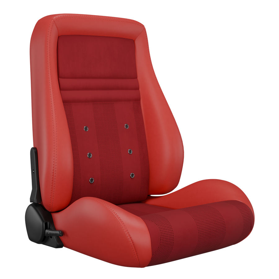 KARNOX Classic Universal Racing Bucket Seats Pair - Red Suede Insert - hover