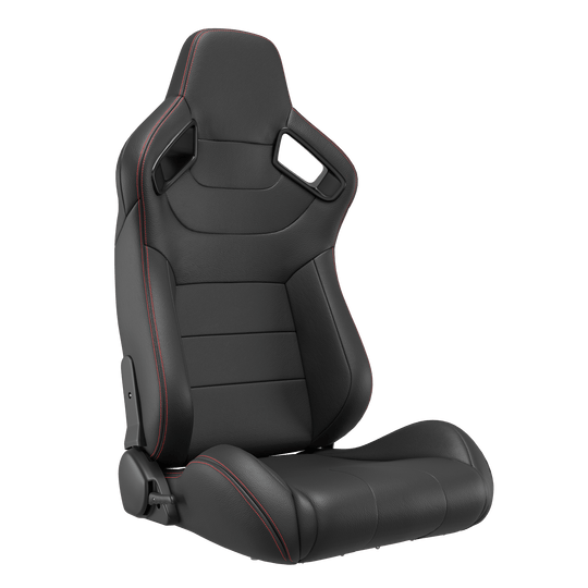 S8005-1-SQUARE Universal Bucket Racing Seats 2Pcs - Black