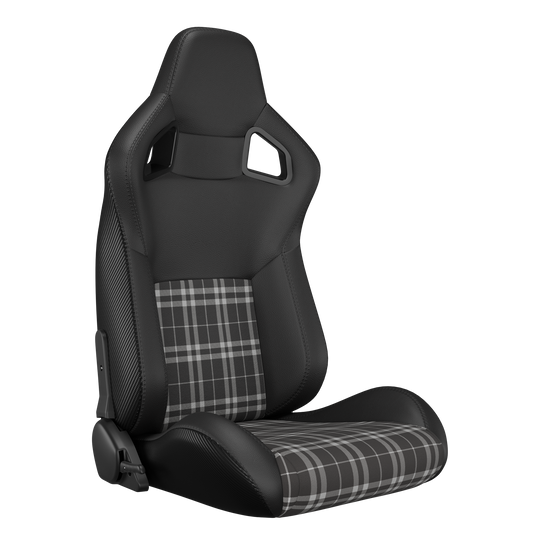 KARNOX Legacy X 8005 Universal Racing Seats Pair - Black Plaid Edition