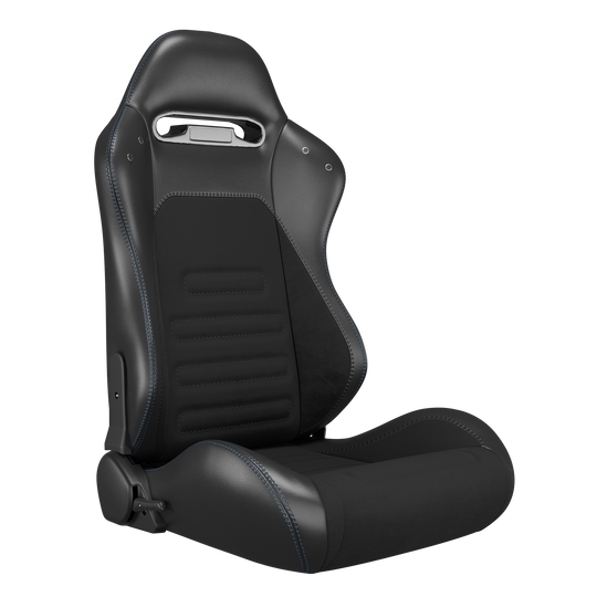 KARNOX Phantom 8010 Universal Racing Seats Pair - Black Suede Backrest