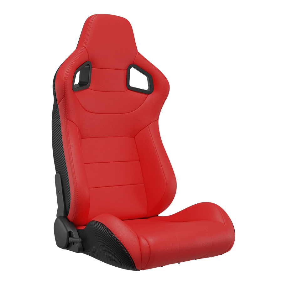 KARNOX Legacy X 8005 Universal Racing Seats Pair - Red Smooth - hover