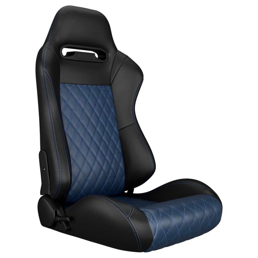 KARNOX Phantom 8010 Universal Bucket Racing Seats Pair - Blue Diamond Mesh Fabric - hover