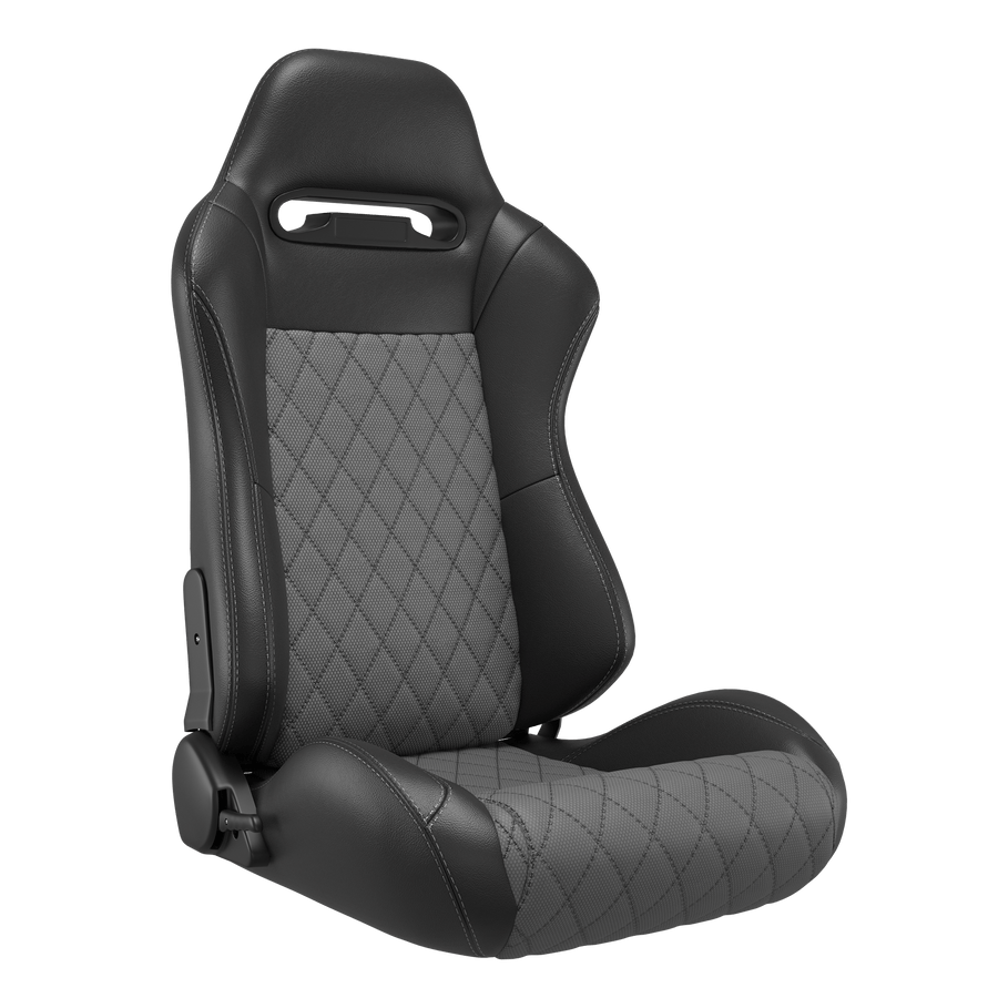 KARNOX Phantom 8010 Universal Bucket Racing Seats Pair - Grey Diamond Mesh Fabric - hover