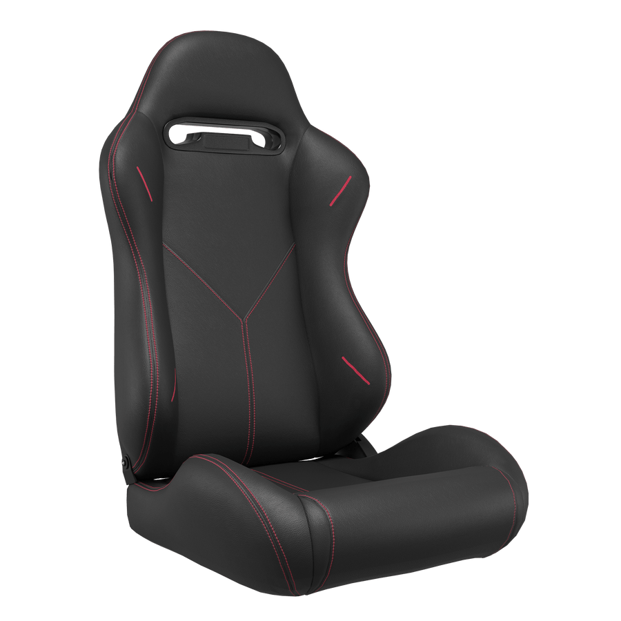 KARNOX Phantom 8010 Racing Bucket Seats Pair - Black Red Stitch - hover