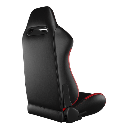 KARNOX Apex 8010 Racing Bucket Seats Pair - Black Red Stitch